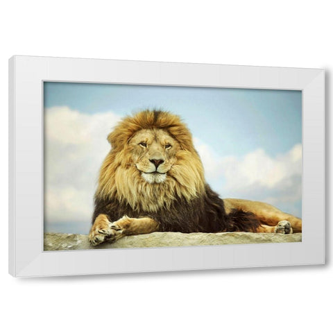 The King White Modern Wood Framed Art Print by Grippo-Pike, Carrie Ann