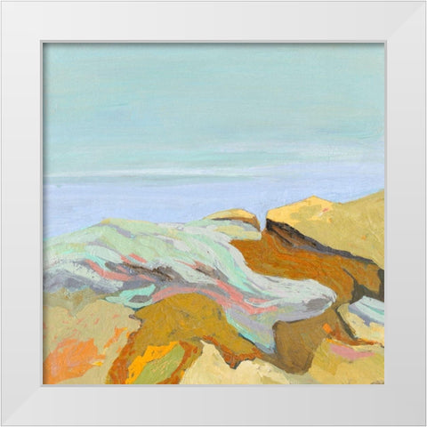 Where Sea Meets Sky White Modern Wood Framed Art Print by Gordon, Toby