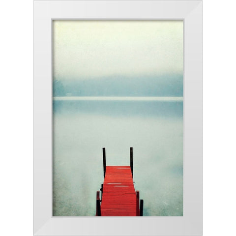 Red Boat Dock White Modern Wood Framed Art Print by Grippo-Pike, Carrie Ann