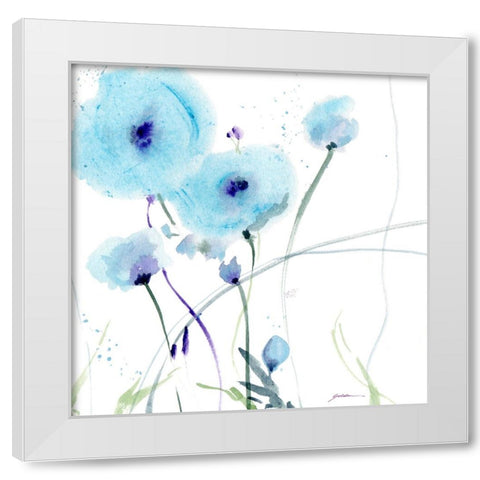 Blues White Modern Wood Framed Art Print by Golden, Sheila