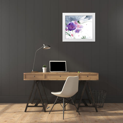 Purple Cloud Garden White Modern Wood Framed Art Print by Golden, Sheila