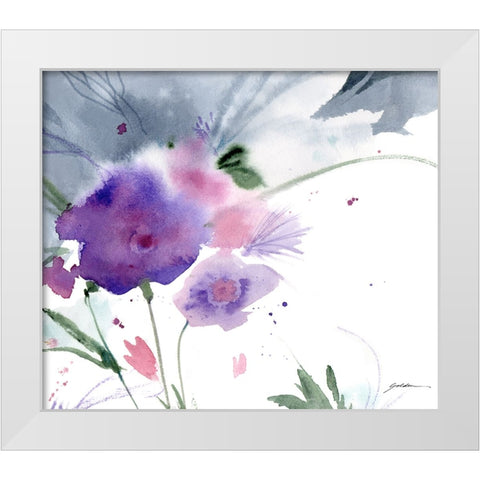 Purple Cloud Garden White Modern Wood Framed Art Print by Golden, Sheila