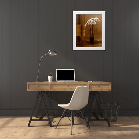 Night Flower White Modern Wood Framed Art Print by Gauthier, Jan