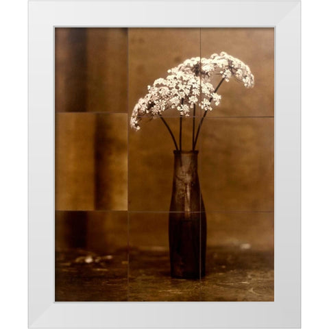 Night Flower White Modern Wood Framed Art Print by Gauthier, Jan