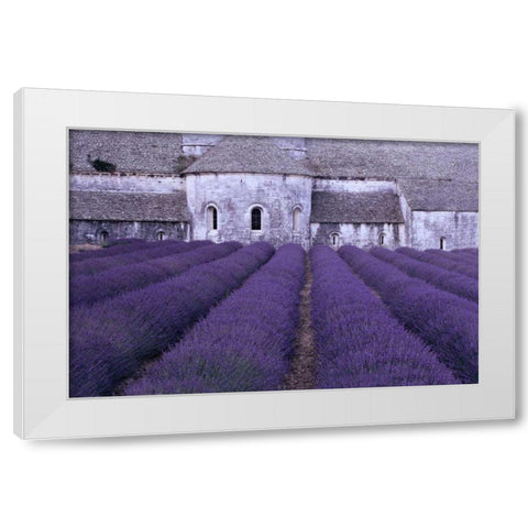 Lavender Abbey White Modern Wood Framed Art Print by Gawlowski, Greg