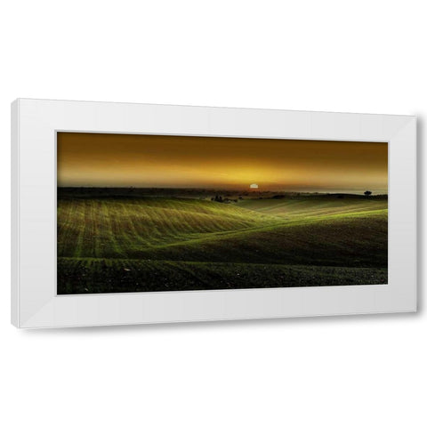 Alentejo Sunset White Modern Wood Framed Art Print by Goncalves, Adelino
