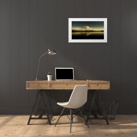 Cloud Reflection White Modern Wood Framed Art Print by Goncalves, Adelino