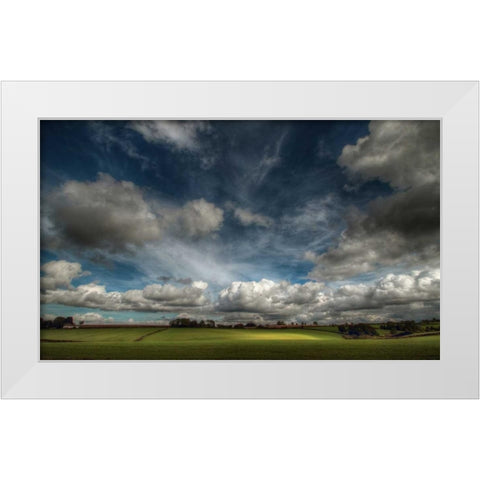 Love Clouds White Modern Wood Framed Art Print by Goncalves, Adelino