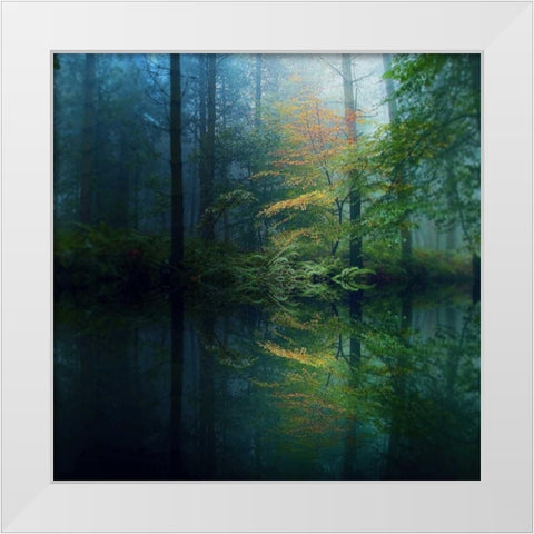 The Forest White Modern Wood Framed Art Print by Goncalves, Adelino