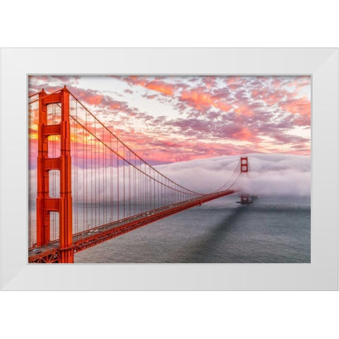 Evening Commute White Modern Wood Framed Art Print by Gordon, Dave