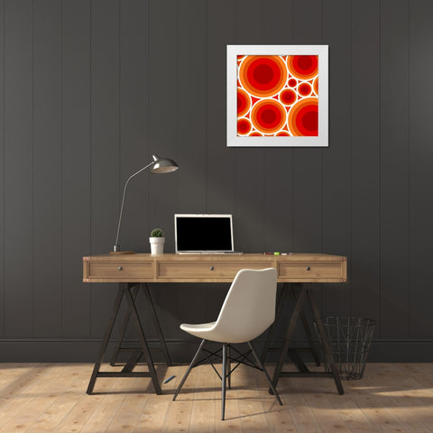 Circles 1 White Modern Wood Framed Art Print by GraphINC