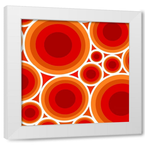 Circles 1 White Modern Wood Framed Art Print by GraphINC