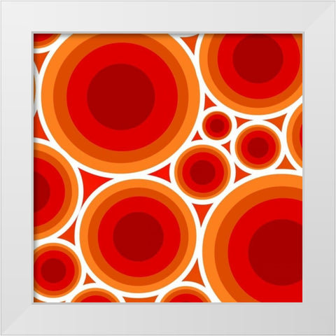 Circles 1 White Modern Wood Framed Art Print by GraphINC