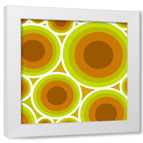 Circles 2 White Modern Wood Framed Art Print by GraphINC