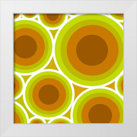 Circles 2 White Modern Wood Framed Art Print by GraphINC