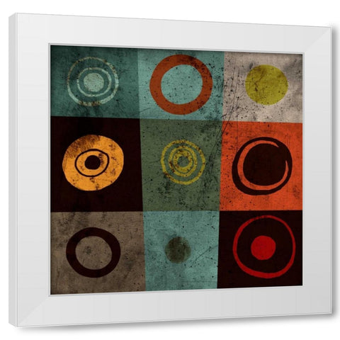 Tiles Circles White Modern Wood Framed Art Print by GraphINC