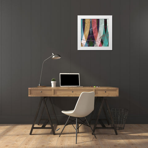 Geometric Design 4 White Modern Wood Framed Art Print by GraphINC Studio