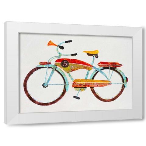 Bike No. 5 White Modern Wood Framed Art Print by Grant, Anthony