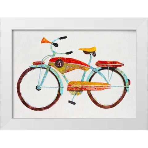 Bike No. 5 White Modern Wood Framed Art Print by Grant, Anthony
