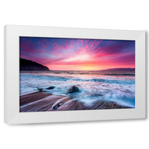 Distant Glow White Modern Wood Framed Art Print by Gordon, Dave