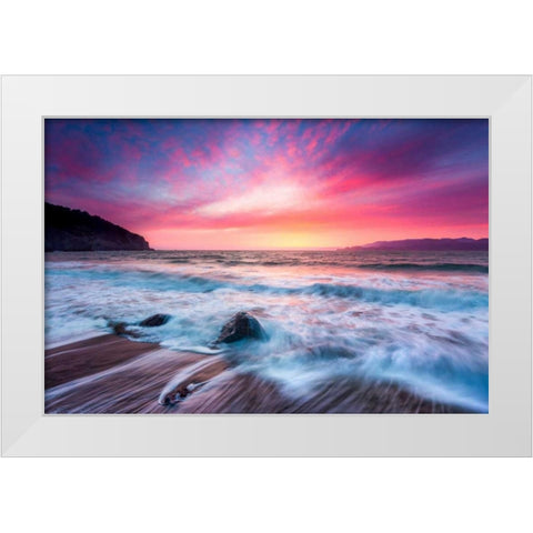 Distant Glow White Modern Wood Framed Art Print by Gordon, Dave