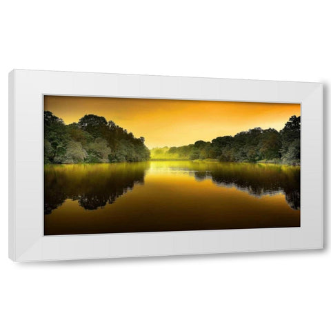 The Lake White Modern Wood Framed Art Print by Goncalves, Adelino