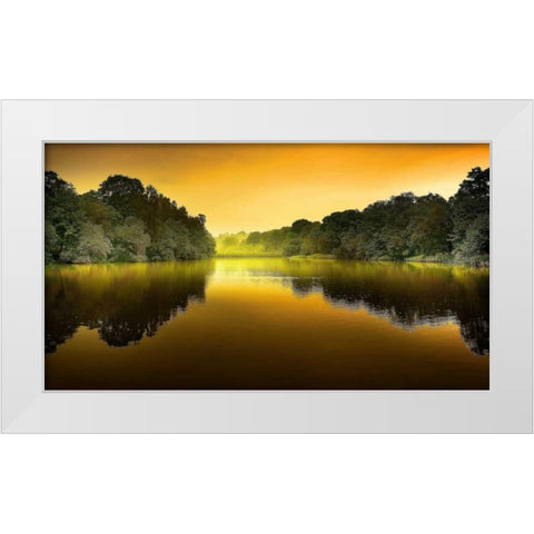The Lake White Modern Wood Framed Art Print by Goncalves, Adelino