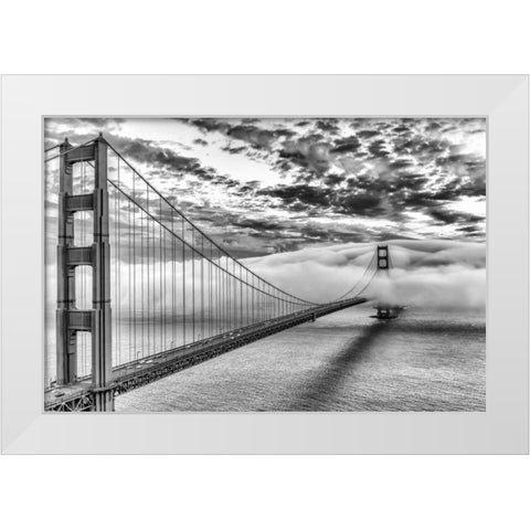 Evening Commute BW White Modern Wood Framed Art Print by Gordon, Dave