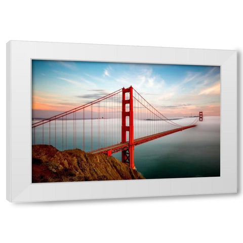 Into the Mist White Modern Wood Framed Art Print by Gordon, Dave