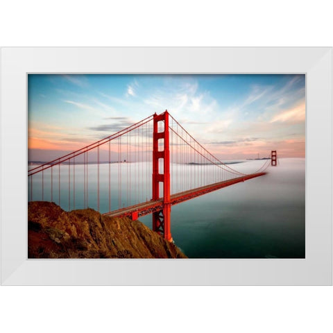 Into the Mist White Modern Wood Framed Art Print by Gordon, Dave