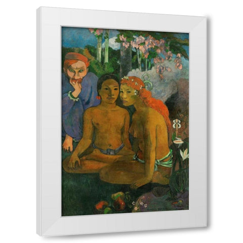 Contes barbares White Modern Wood Framed Art Print by Gauguin, Paul