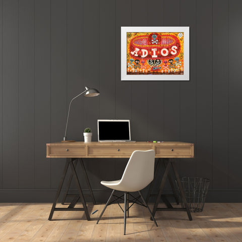 Adios Amigos White Modern Wood Framed Art Print by Gutierrez, Jorge R.