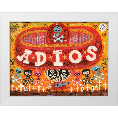 Adios Amigos White Modern Wood Framed Art Print by Gutierrez, Jorge R.