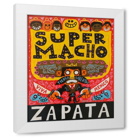 El Mexicano White Modern Wood Framed Art Print by Gutierrez, Jorge R.