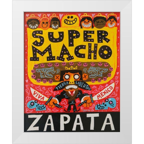 El Mexicano White Modern Wood Framed Art Print by Gutierrez, Jorge R.