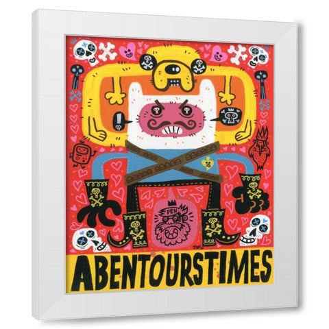 Las Aventuras de Pen White Modern Wood Framed Art Print by Gutierrez, Jorge R.