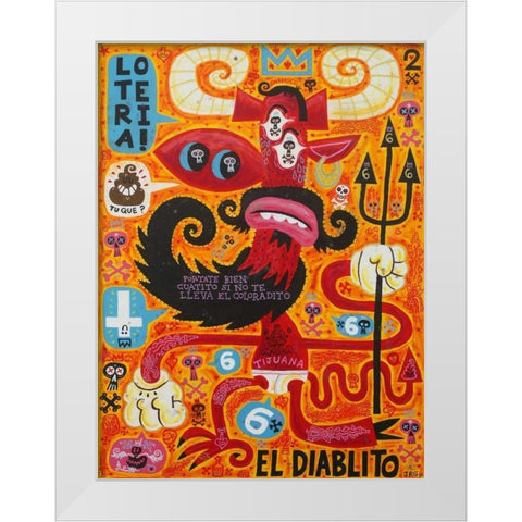 Loteria! White Modern Wood Framed Art Print by Gutierrez, Jorge R.