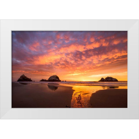 Flow White Modern Wood Framed Art Print by Gordon, Dave