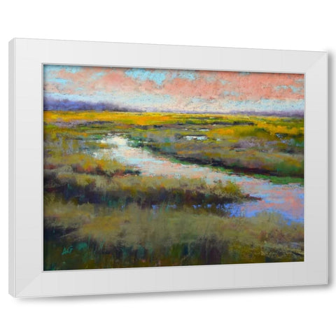 A Glimmer on the Marsh White Modern Wood Framed Art Print by Gos, Alejandra