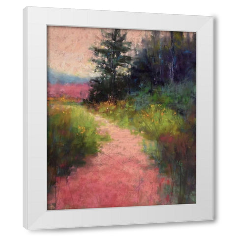 Magenta White Modern Wood Framed Art Print by Gos, Alejandra