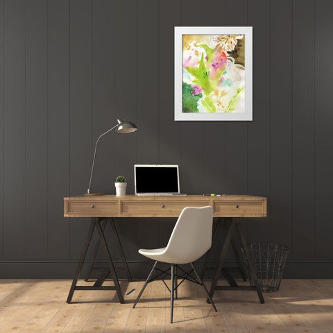 Fusion No. 2 White Modern Wood Framed Art Print by Golden, Sheila