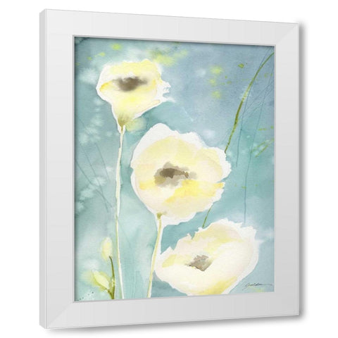 Teal Tones White Modern Wood Framed Art Print by Golden, Sheila