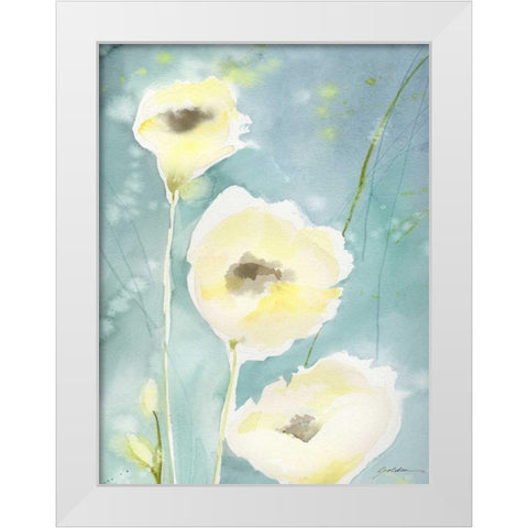 Teal Tones White Modern Wood Framed Art Print by Golden, Sheila