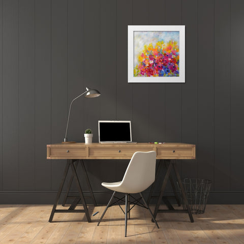 Garden at Millefiori White Modern Wood Framed Art Print by Gatens, Pamela