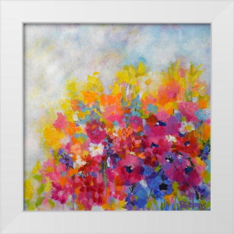 Garden at Millefiori White Modern Wood Framed Art Print by Gatens, Pamela