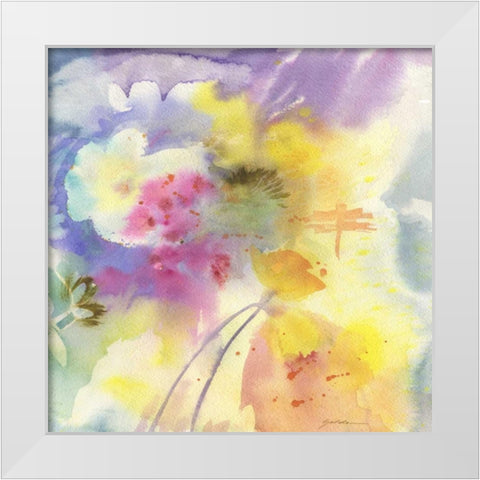 Dragonfly White Modern Wood Framed Art Print by Golden, Sheila