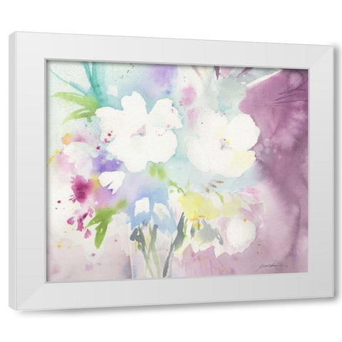 Serenity White Modern Wood Framed Art Print by Golden, Sheila