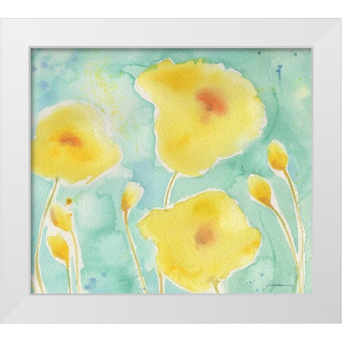 Summer Rain #3 White Modern Wood Framed Art Print by Golden, Sheila