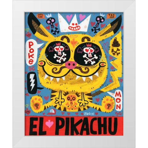 Magic Japanese Cockfighting White Modern Wood Framed Art Print by Gutierrez, Jorge R.