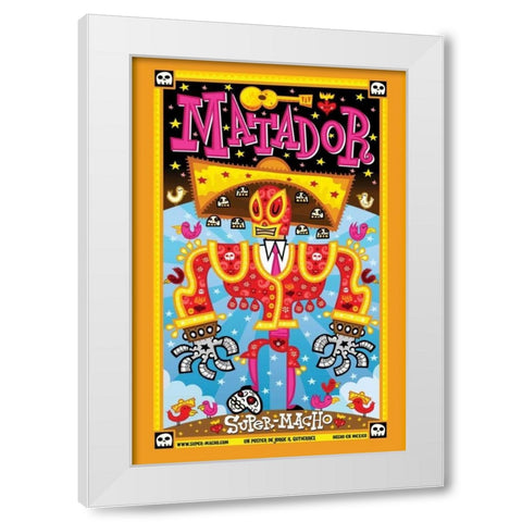 Matador White Modern Wood Framed Art Print by Gutierrez, Jorge R.
